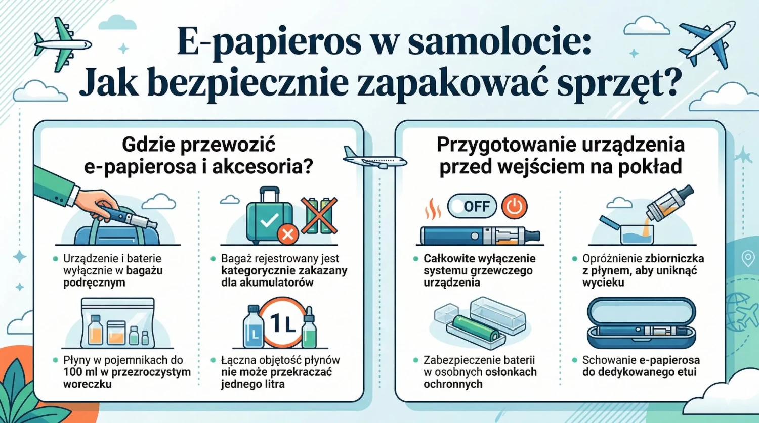 E-papieros w samolocie - jak bezpiecznie zapakować sprzęt?