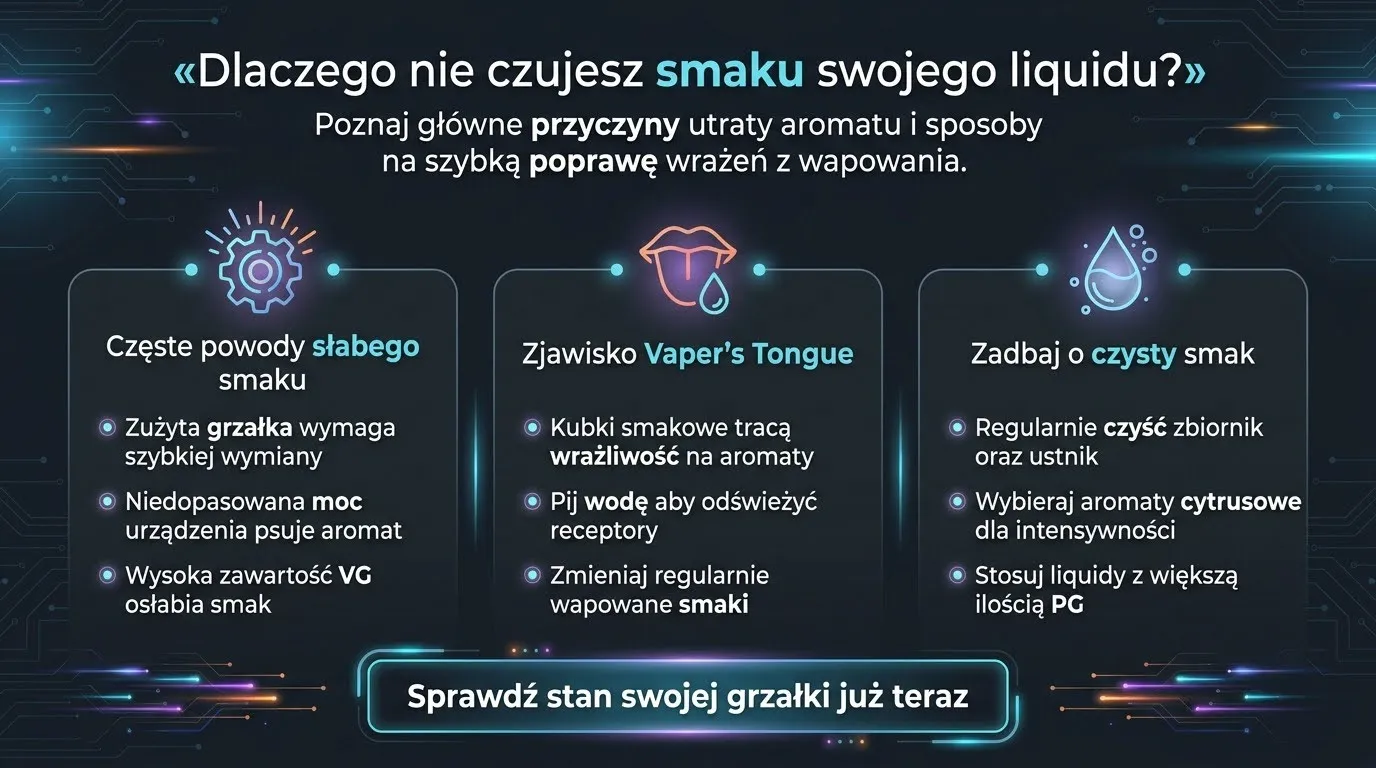 Dlaczego nie czujesz smaku swojego liquidu?