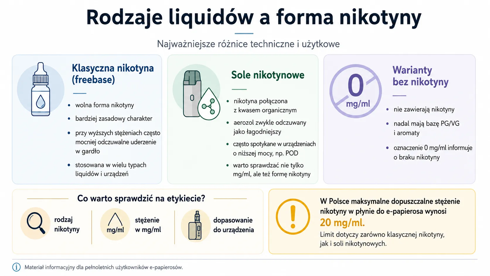 Rodzaje liquidów a forma nikotyny - najważniejsze różnice techniczne i użytkowe