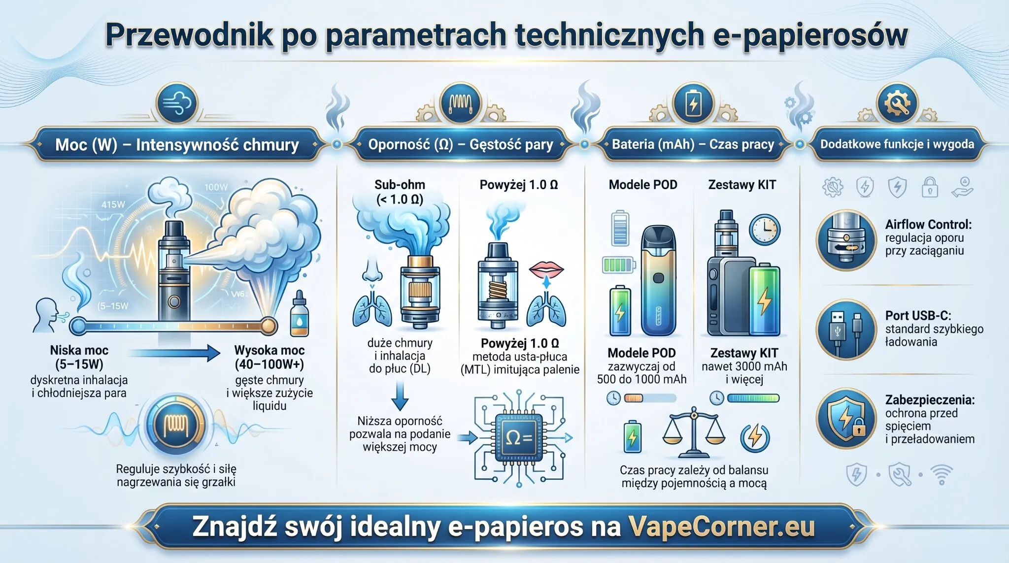 Przewodnik po parametrach technicznych e-papierosów