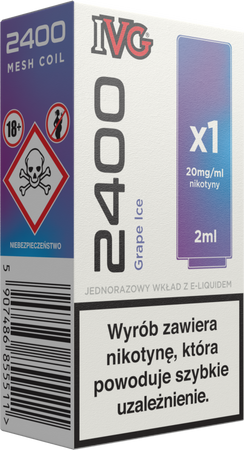 Cartridge IVG 2400 - Grape Ice 20mg 2ml