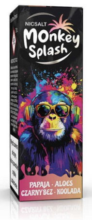Жидкость Monkey Splash Salt 10ml - Papaya, Aloes, Czarny Bez, Koolada 20mg