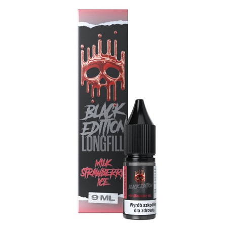 Longfill Dark Line Black Edition 9ml - MILK STRAWBERRY ICE