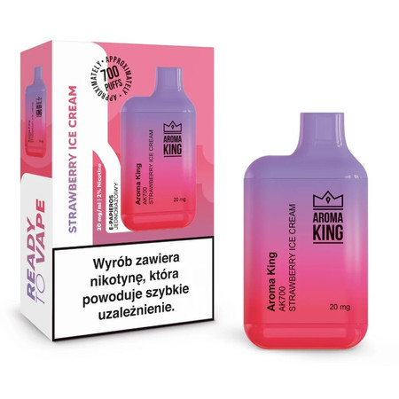 Disposable E-Cigarette AROMA King Mini Bar Strawberry Ice Cream 20mg