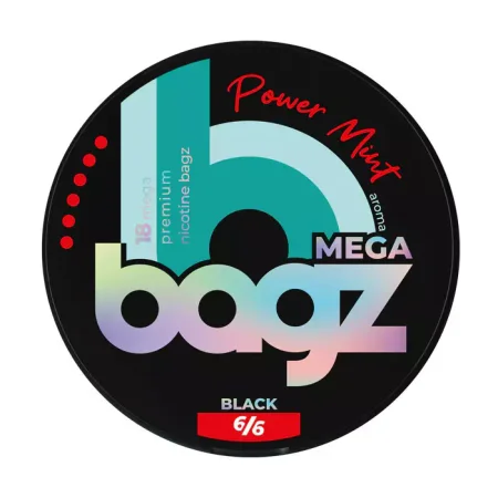 Никотиновые пакетики BAGZ Power Mint 6/6 BLACK MEGA
