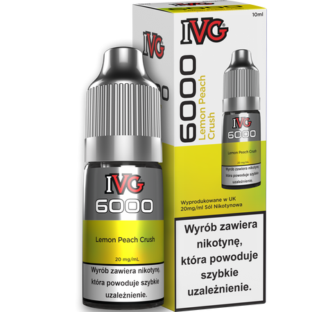 E-liquid IVG 6000 Nicotine Salt 10ml - Lemon Peach Crush 20mg