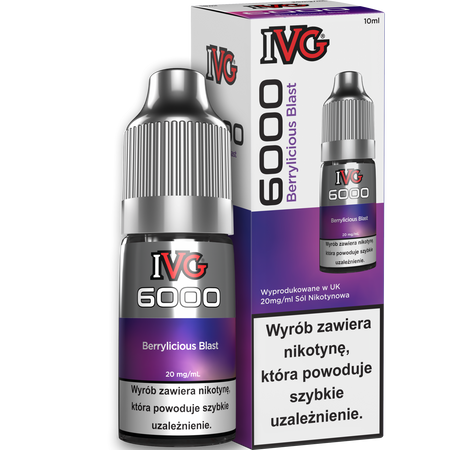 E-liquid IVG 6000 Nicotine Salt 10ml - Berrylicious Blast 20mg