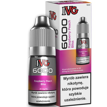 E-liquid IVG 6000 Nicotine Salt 10ml - Raspberry Peach Bliss 20mg
