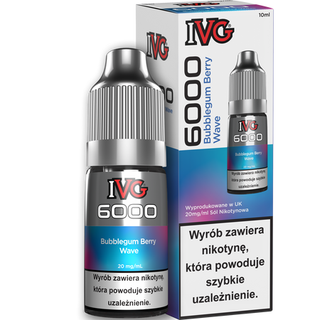 E-liquid IVG 6000 Nicotine Salt 10ml - Bubblegum Berry Wave 20mg