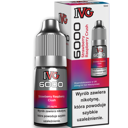 E-liquid IVG 6000 Nicotine Salt 10ml - Strawberry Raspberry Crush 20mg