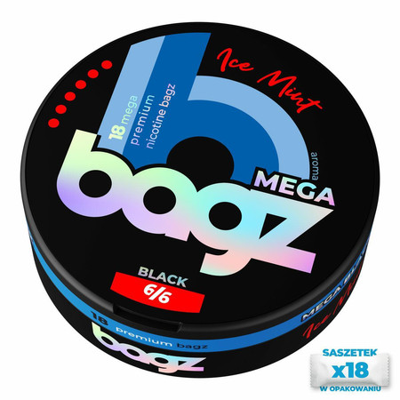Nikotinpárnák BAGZ Ice Mint 6/6 BLACK MEGA