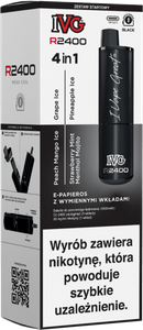 E-Cigarette POD IVG 2400 Starter Kit Black x 4 flavours