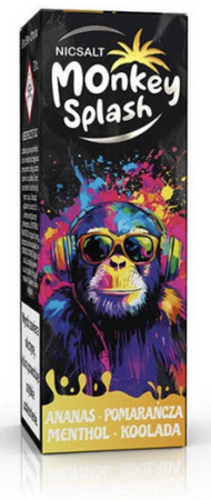 Lichid Monkey Splash Salt 10ml - Ananas Pomarańcza Menthol Koolada 20mg