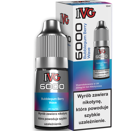 E-liquid IVG 6000 Nicotine Salt 10ml - Bubblegum Berry Wave 20mg